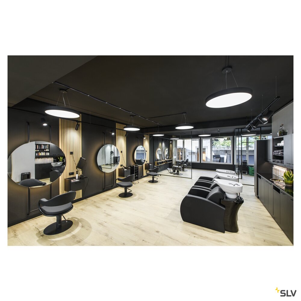 SLV MEDO® PRO 60, wall- and ceiling-mounted light, round, 3000/4000K, 39W, DALI, Touch, 80°, UGR<19, black 1007300