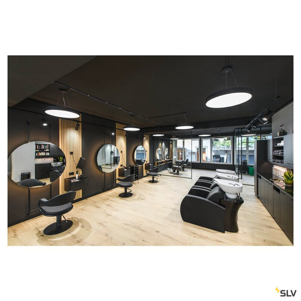 SLV MEDO® PRO 60, wall- and ceiling-mounted light, round, 3000/4000K, 39W, DALI, Touch, 80°, UGR<19, black 1007300