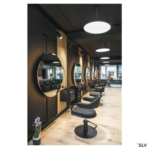SLV MEDO® PRO 60, wall- and ceiling-mounted light, round, 3000/4000K, 39W, DALI, Touch, 80°, UGR<19, black 1007300