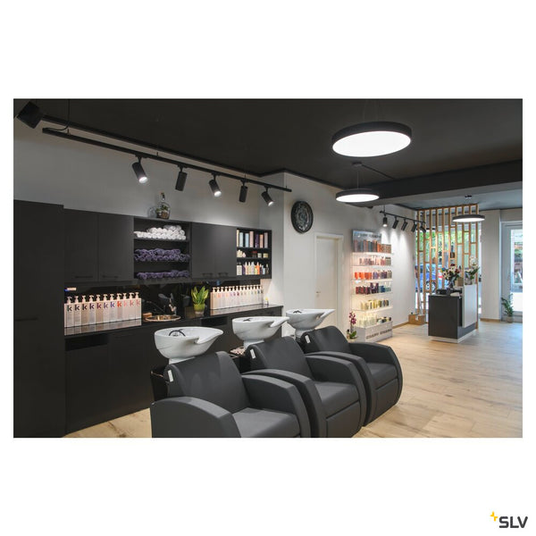 SLV MEDO® PRO 60, wall- and ceiling-mounted light, round, 3000/4000K, 39W, DALI, Touch, 80°, UGR<19, black 1007300