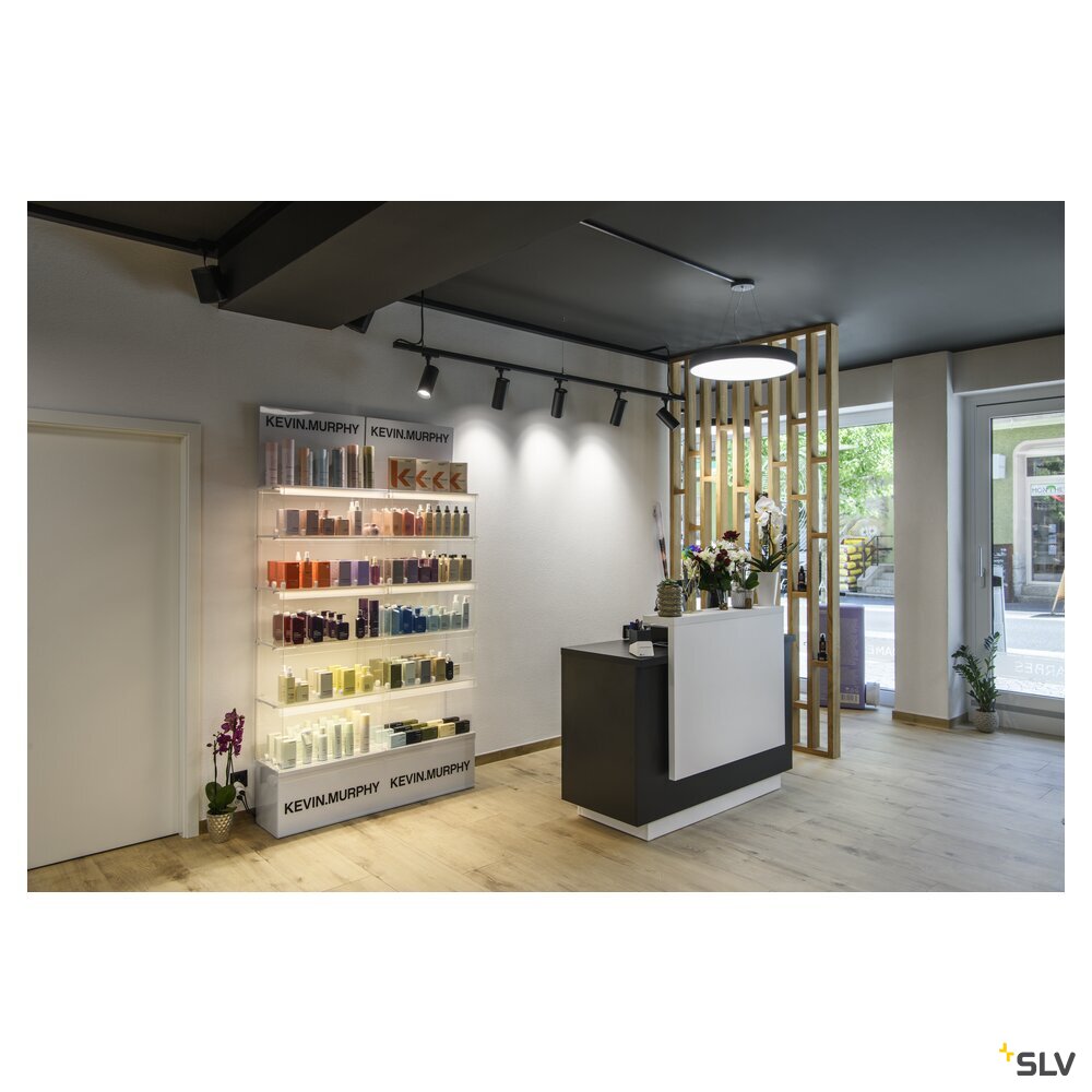 SLV MEDO® PRO 60, wall- and ceiling-mounted light, round, 3000/4000K, 39W, DALI, Touch, 80°, UGR<19, black 1007300