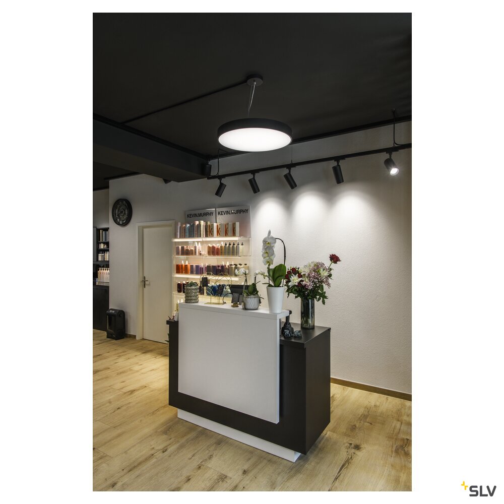 SLV MEDO® PRO 60, wall- and ceiling-mounted light, round, 3000/4000K, 39W, DALI, Touch, 80°, UGR<19, black 1007300