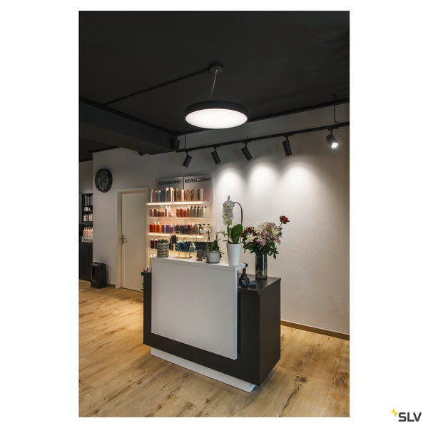 SLV MEDO® PRO 60, wall- and ceiling-mounted light, round, 3000/4000K, 39W, DALI, Touch, 80°, UGR<19, black 1007300