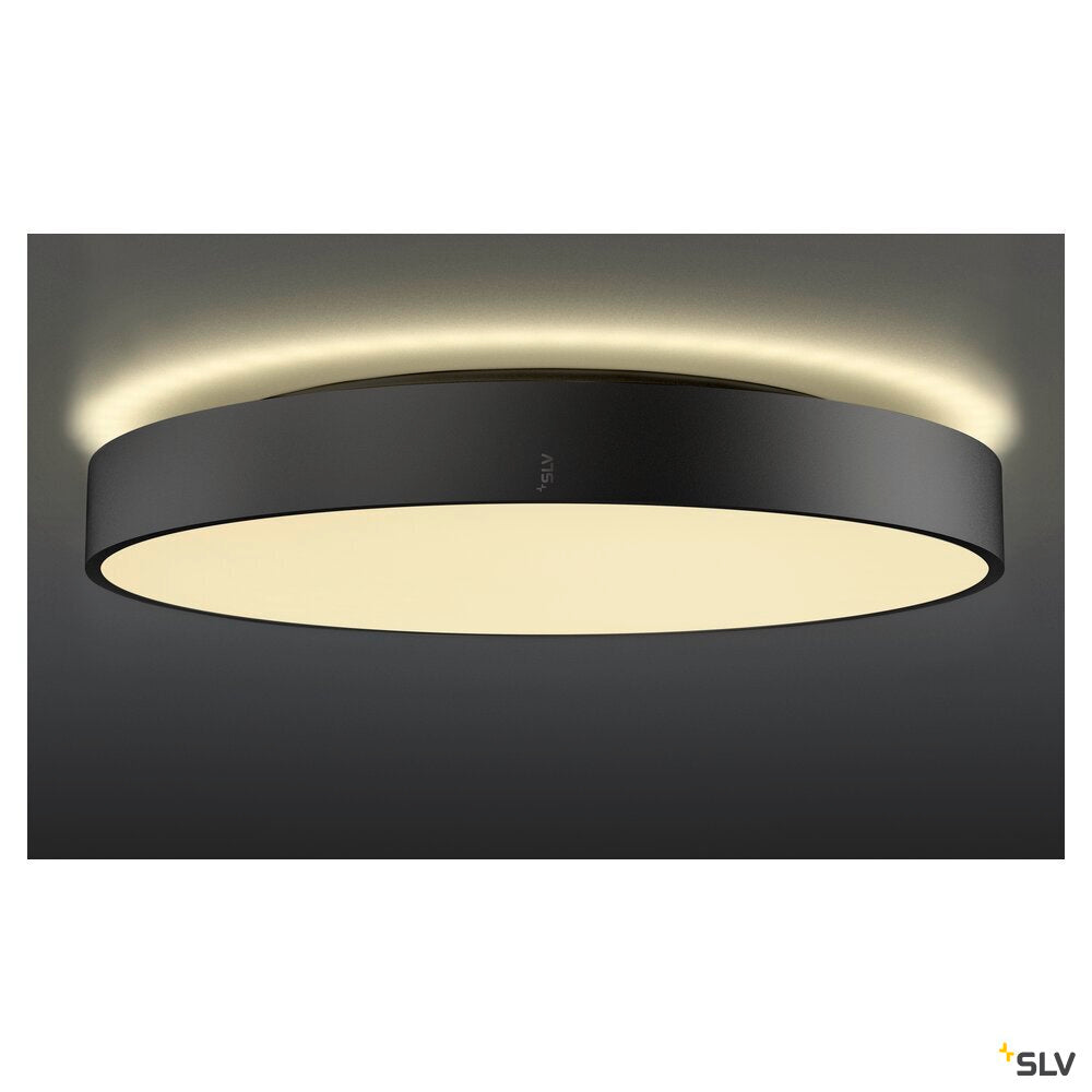SLV MEDO® PRO 60, wall- and ceiling-mounted light, round, 3000/4000K, 39W, DALI, Touch, 80°, UGR<19, black 1007300