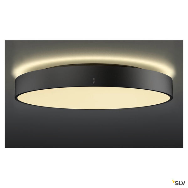 SLV MEDO® PRO 60, wall- and ceiling-mounted light, round, 3000/4000K, 39W, DALI, Touch, 80°, UGR<19, black 1007300