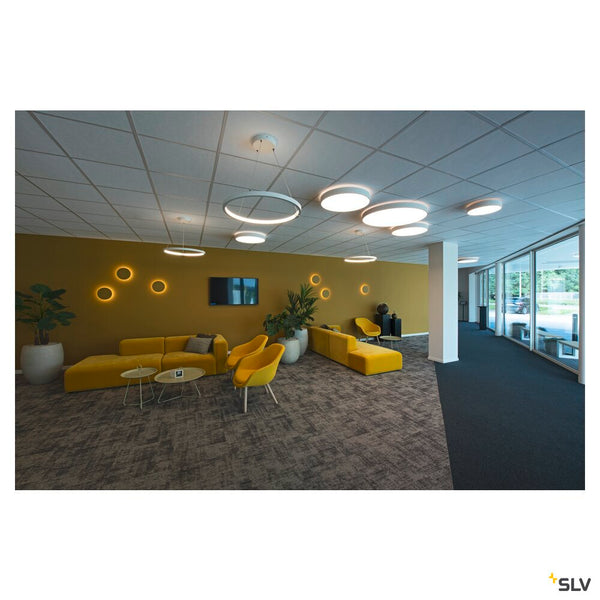 SLV MEDO® PRO 40, wall- and ceiling-mounted light, round, 3000/4000K, 19W, DALI, Touch, 80°, UGR<19, white 1007293