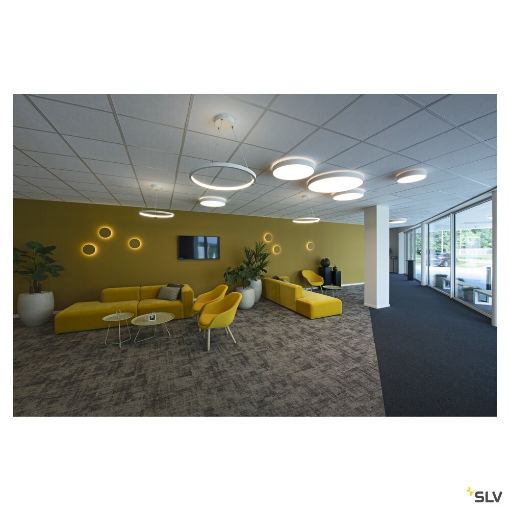 SLV MEDO® PRO 90, ceiling-mounted light, round, 3000/4000K, 75W, DALI, Touch, 80°, UGR<19, white 1007309