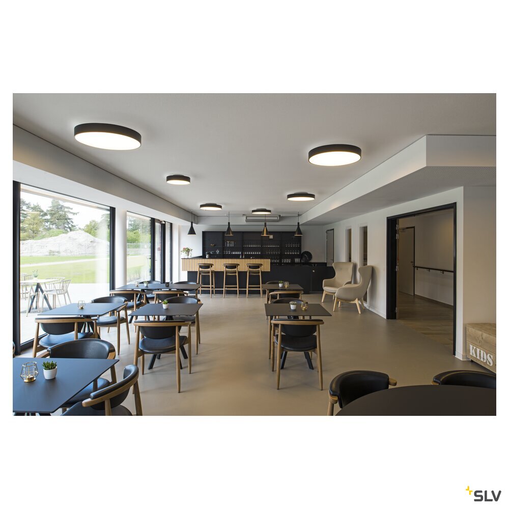 SLV MEDO® PRO 60, wall- and ceiling-mounted light, round, 3000/4000K, 39W, DALI, Touch, 110°, black 1007302
