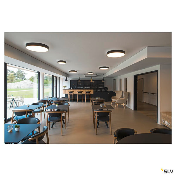 SLV MEDO® PRO 60, wall- and ceiling-mounted light, round, 3000/4000K, 39W, DALI, Touch, 110°, black 1007302