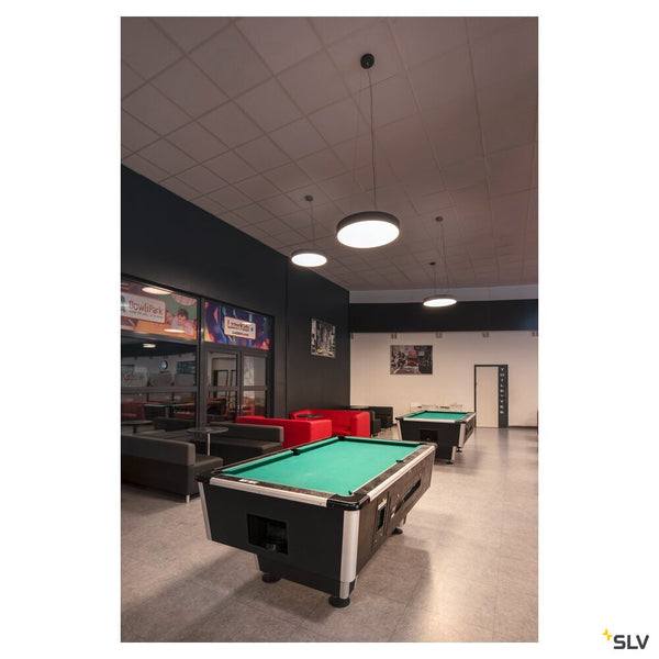 SLV MEDO® PRO 60, wall- and ceiling-mounted light, round, 3000/4000K, 39W, DALI, Touch, 110°, black 1007302