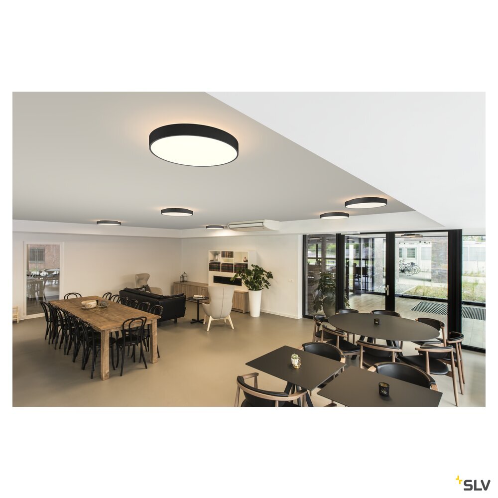 SLV MEDO® PRO 60, wall- and ceiling-mounted light, round, 3000/4000K, 39W, DALI, Touch, 110°, black 1007302