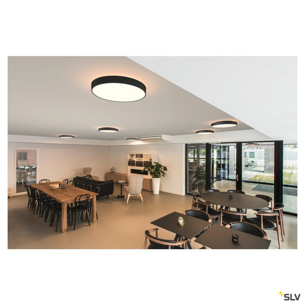 SLV MEDO® PRO 60, wall- and ceiling-mounted light, round, 3000/4000K, 39W, DALI, Touch, 110°, black 1007302
