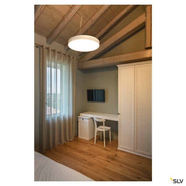 SLV MEDO® PRO 60, wall- and ceiling-mounted light, round, 3000/4000K, 39W, DALI, Touch, 110°, white 1007303