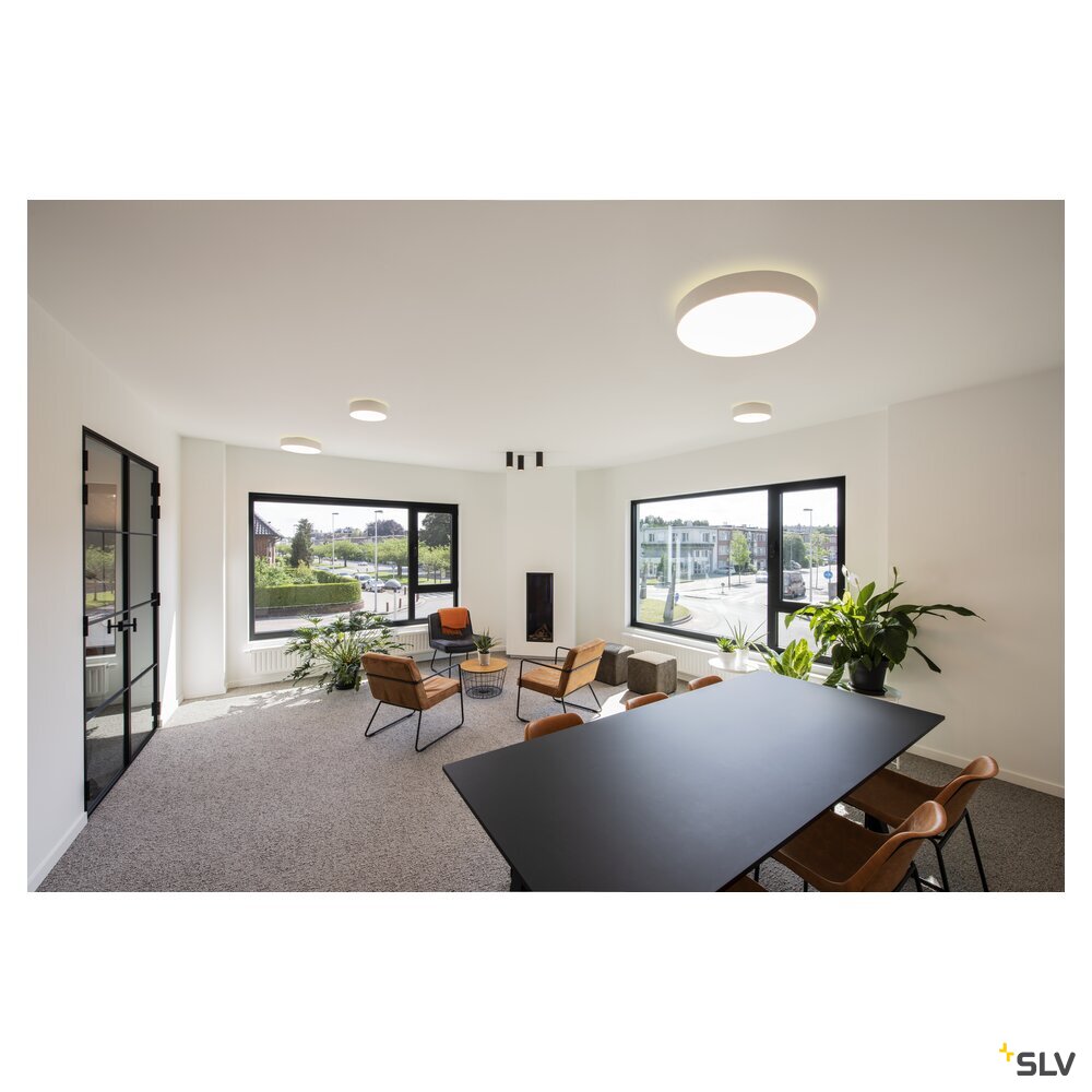 SLV MEDO® PRO 60, wall- and ceiling-mounted light, round, 3000/4000K, 37W, trailing-edge phase, 80°, UGR<19, white 1007305