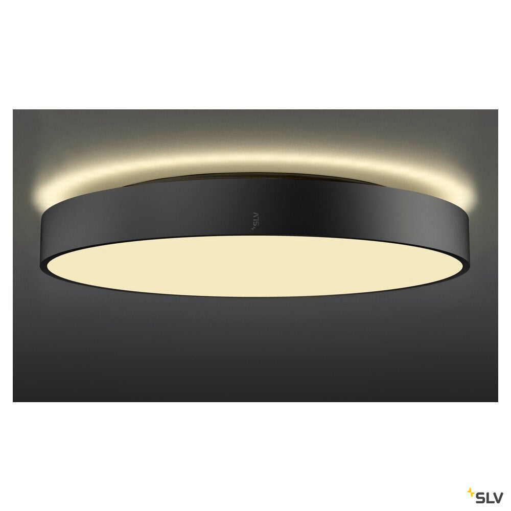 SLV MEDO® PRO 60, wall- and ceiling-mounted light, round, 3000/4000K, 37W, trailing-edge phase, 110°, black 1007306