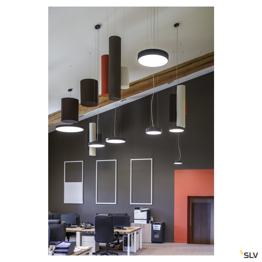 SLV MEDO® PRO 60, wall- and ceiling-mounted light, round, 3000/4000K, 39W, DALI, Touch, 80°, UGR<19, black 1007300