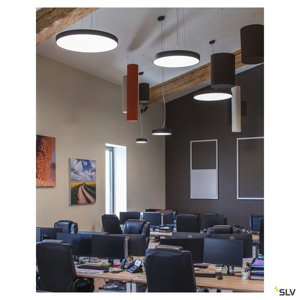 SLV MEDO® PRO 40, wall- and ceiling-mounted light, round, 3000/4000K, 19W, DALI, Touch, 80°, UGR<19, black 1007292