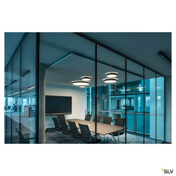 SLV MEDO® PRO 60, wall- and ceiling-mounted light, round, 3000/4000K, 39W, DALI, Touch, 80°, UGR<19, black 1007300