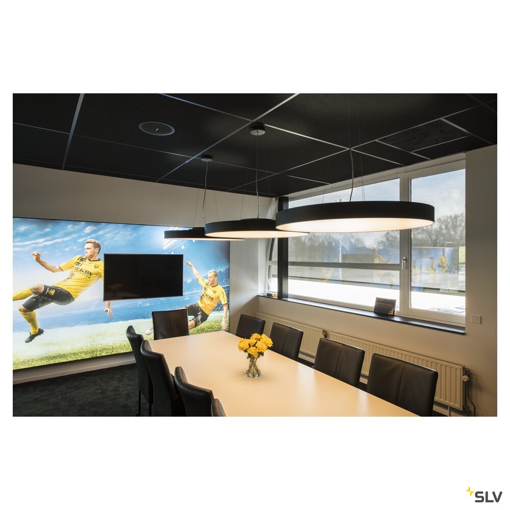 SLV MEDO® PRO 90, ceiling-mounted light, round, 3000/4000K, 75W, DALI, Touch, 80°, UGR<19, black 1007308