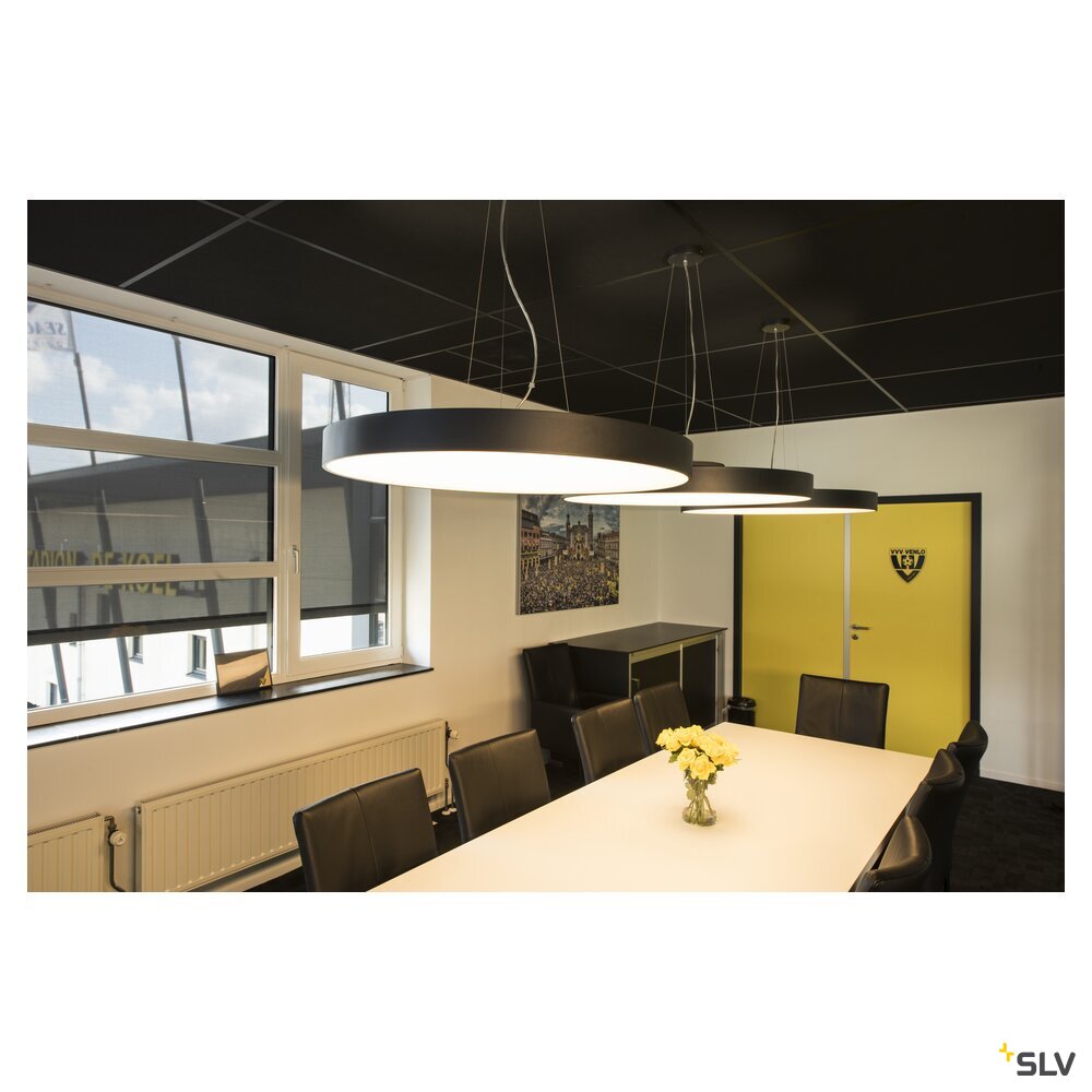 SLV MEDO® PRO 90, ceiling-mounted light, round, 3000/4000K, 75W, DALI, Touch, 80°, UGR<19, black 1007308