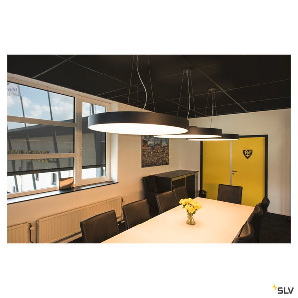 SLV MEDO® PRO 90, ceiling-mounted light, round, 3000/4000K, 75W, DALI, Touch, 80°, UGR<19, black 1007308