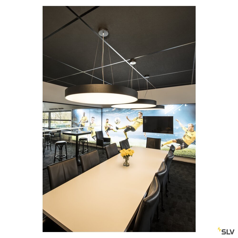 SLV MEDO® PRO 90, ceiling-mounted light, round, 3000/4000K, 75W, DALI, Touch, 80°, UGR<19, black 1007308