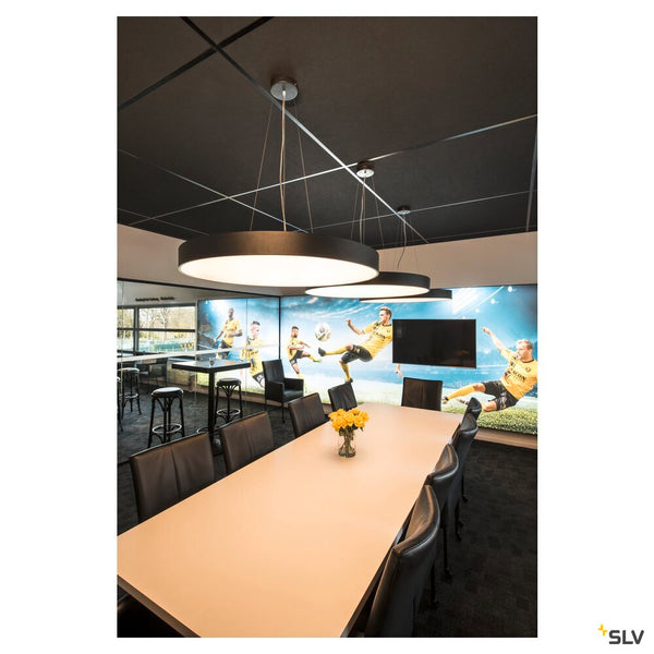 SLV MEDO® PRO 90, ceiling-mounted light, round, 3000/4000K, 75W, DALI, Touch, 80°, UGR<19, black 1007308