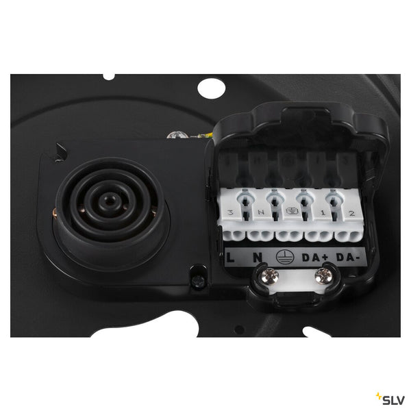 SLV MEDO® PRO 90, ceiling-mounted light, round, 3000/4000K, 75W, DALI, Touch, 80°, UGR<19, black 1007308