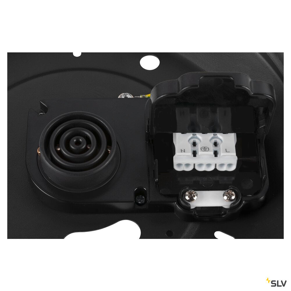 SLV MEDO® PRO 90, ceiling-mounted light, round, 3000/4000K, 74W, trailing-edge phase, 80°, UGR<19, black 1007312