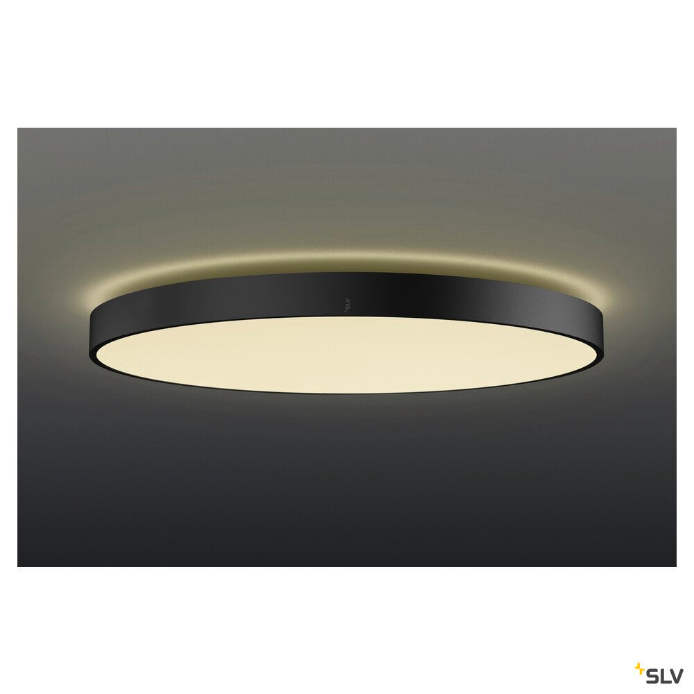SLV MEDO® PRO 90, ceiling-mounted light, round, 3000/4000K, 74W, trailing-edge phase, 80°, UGR<19, black 1007312