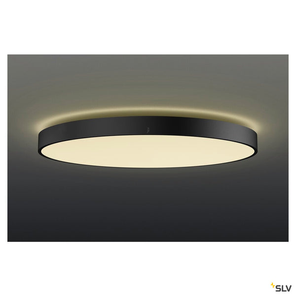 SLV MEDO® PRO 90, ceiling-mounted light, round, 3000/4000K, 74W, trailing-edge phase, 80°, UGR<19, black 1007312