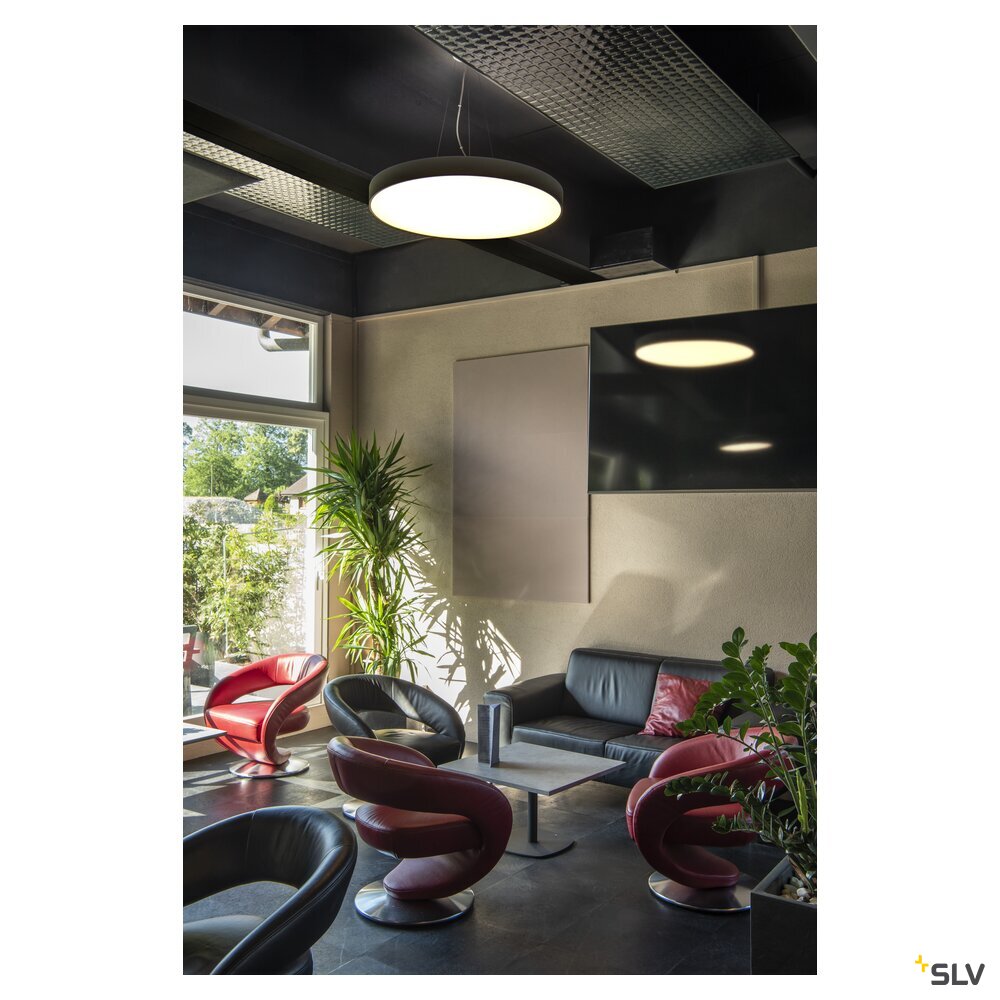 SLV MEDO® PRO 90, ceiling-mounted light, round, 3000/4000K, 74W, trailing-edge phase, 110°, black 1007314
