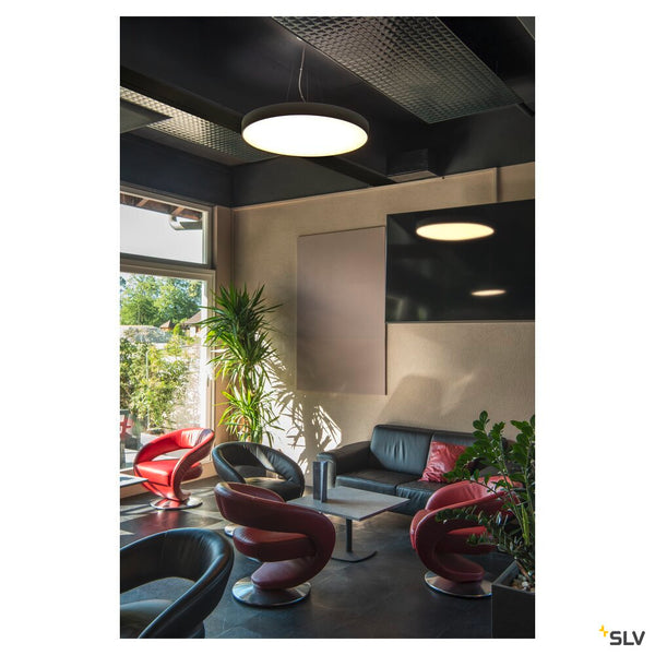 SLV MEDO® PRO 90, ceiling-mounted light, round, 3000/4000K, 74W, trailing-edge phase, 110°, black 1007314