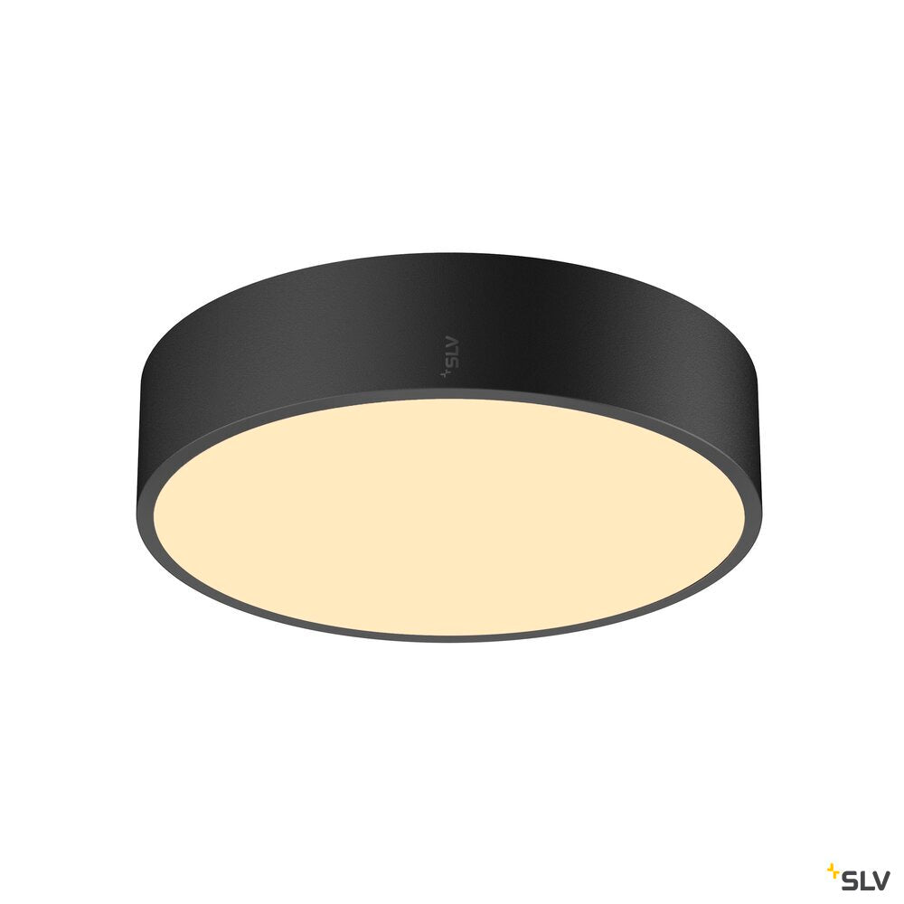 SLV MEDO® 30, wall- and ceiling-mounted light, round, 2700/3000/4000K, 12W, trailing-edge phase, 110°, black 1007316