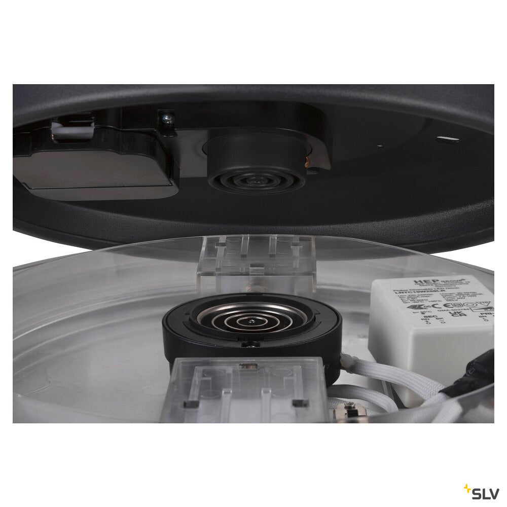 SLV MEDO® 30, wall- and ceiling-mounted light, round, 2700/3000/4000K, 12W, trailing-edge phase, 110°, black 1007316