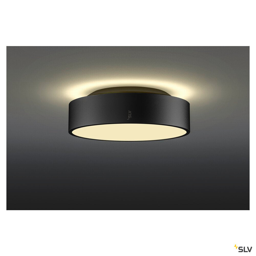 SLV MEDO® 30, wall- and ceiling-mounted light, round, 2700/3000/4000K, 12W, trailing-edge phase, 110°, black 1007316