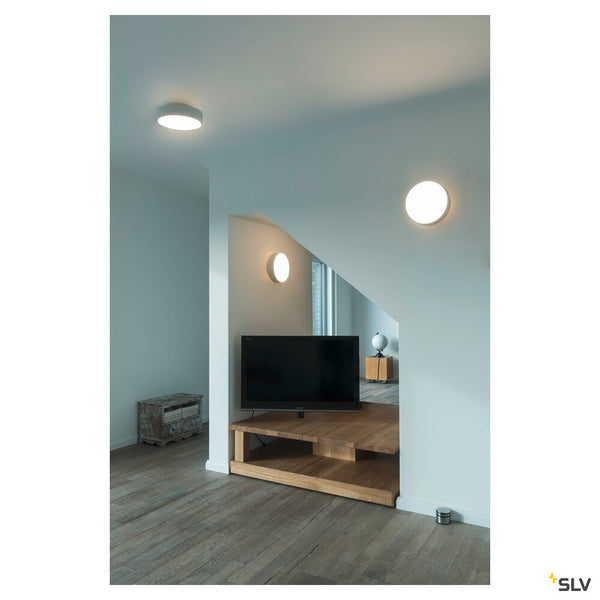 SLV MEDO® 30, wall- and ceiling-mounted light, round, 2700/3000/4000K, 12W, trailing-edge phase, 110°, white 1007317