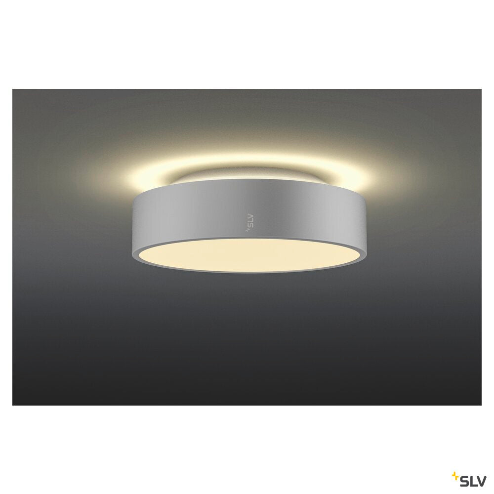 SLV MEDO® 30, wall- and ceiling-mounted light, round, 2700/3000/4000K, 12W, trailing-edge phase, 110°, grey 1007318
