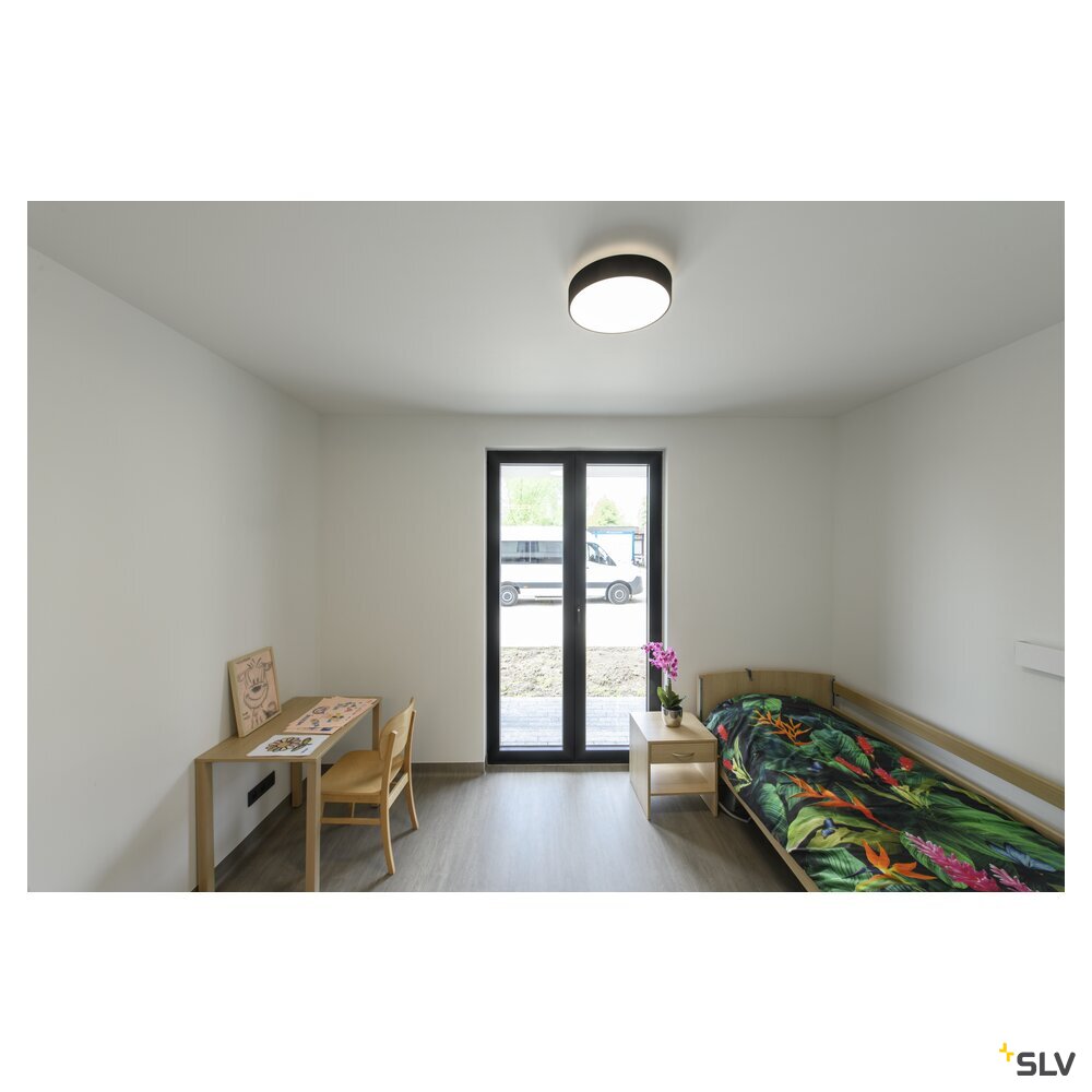 SLV MEDO® 40, wall- and ceiling-mounted light, round, 2700/3000/4000K, 20W, trailing-edge phase, 110°, black 1007319