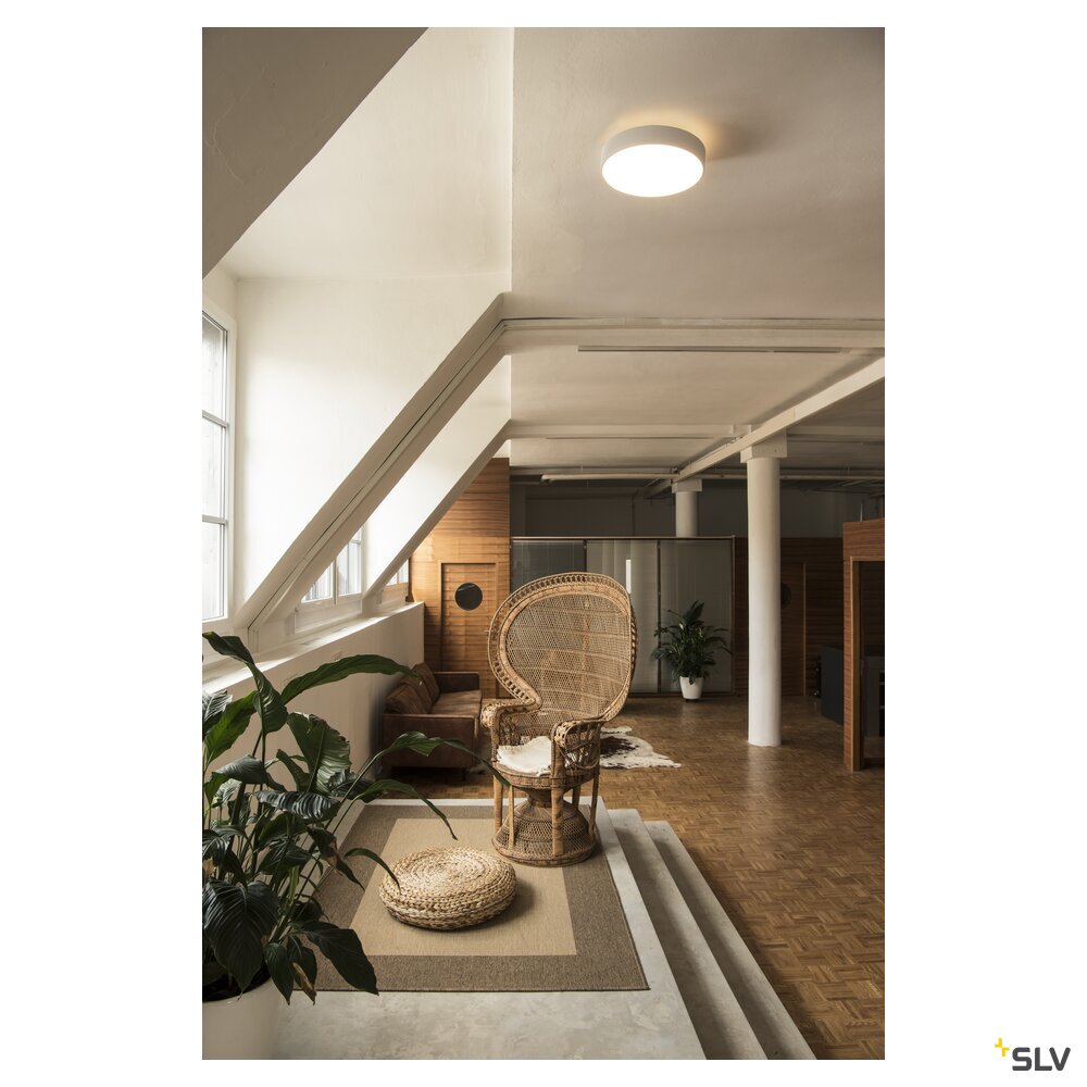 SLV MEDO® 40, wall- and ceiling-mounted light, round, 2700/3000/4000K, 20W, trailing-edge phase, 110°, white 1007320
