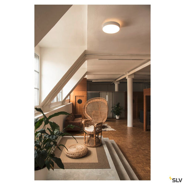 SLV MEDO® 40, wall- and ceiling-mounted light, round, 2700/3000/4000K, 20W, trailing-edge phase, 110°, white 1007320