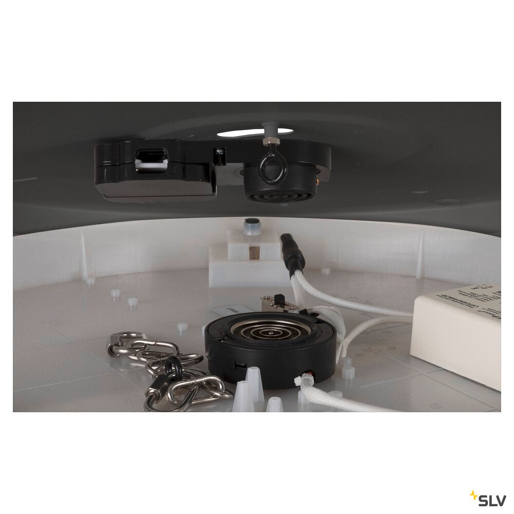 SLV MEDO® 60, wall- and ceiling-mounted light, round, 2700/3000/4000K, 39W, trailing-edge phase, 110°, grey 1007324