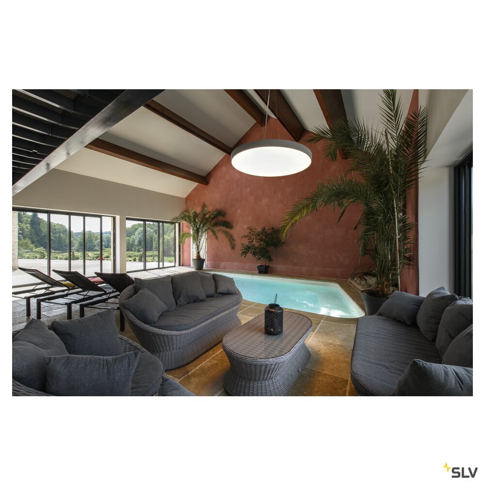 SLV MEDO® 90, ceiling-mounted light, round, 2700/3000/4000K, 79W, trailing-edge phase, 110°, grey 1007327