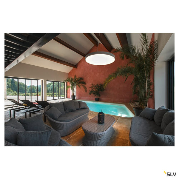 SLV MEDO® 90, ceiling-mounted light, round, 2700/3000/4000K, 79W, trailing-edge phase, 110°, grey 1007327