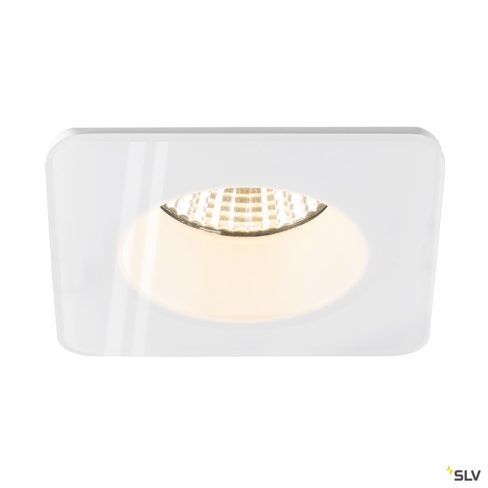 SLV NEW TRIA® 68, ceiling installation ring, L: 8.3 W: 8.3 H: 3.55 cm, IP 65, incl. glass, white 1007339