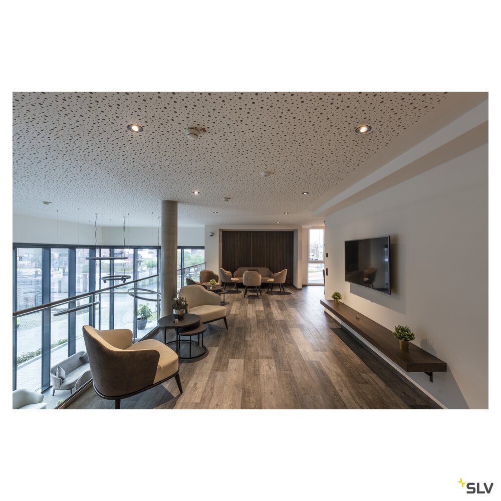 SLV NEW TRIA® 75, ceiling installation ring, D: 9.3 H: 2.6 cm, IP 20, black 1007343