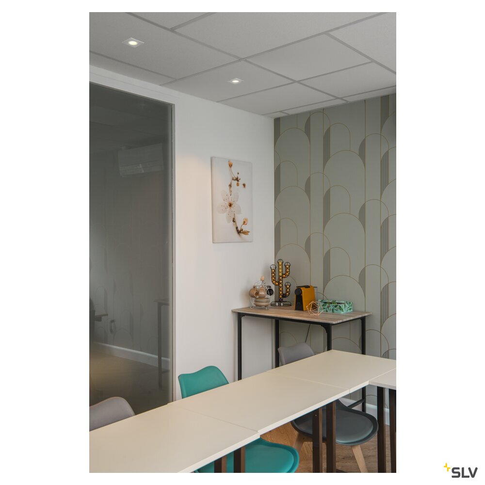 SLV NEW TRIA® 75, ceiling installation ring, L: 9 W: 9 H: 2.6 cm, IP 20, white 1007349