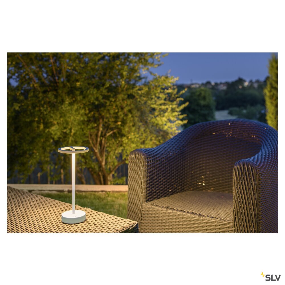 SLV VINOLINA ONE, table lamp, battery, IP54, 2700 K, TOUCH, white 1007357