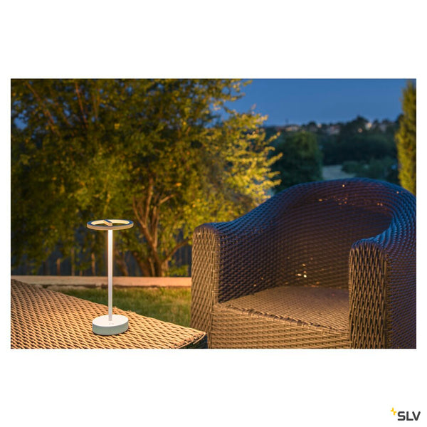 SLV VINOLINA ONE, table lamp, battery, IP54, 2700 K, TOUCH, white 1007357