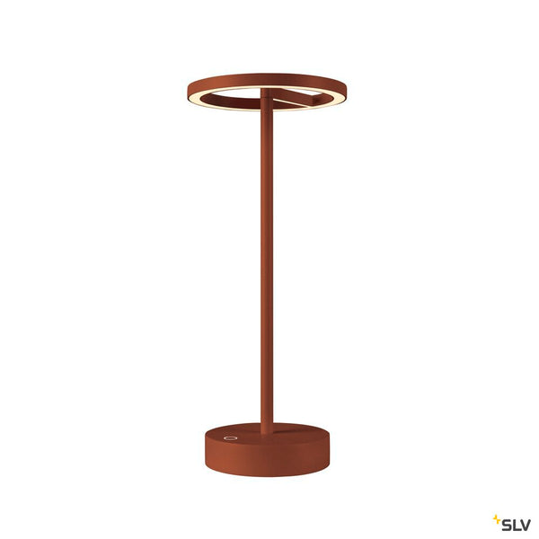 SLV VINOLINA ONE, table lamp, battery, IP54, 2700 K, TOUCH, rust 1007358